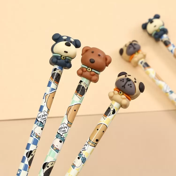 Lapiz Negro Wero con Goma 3D Toppers Dogs Art.WE4297